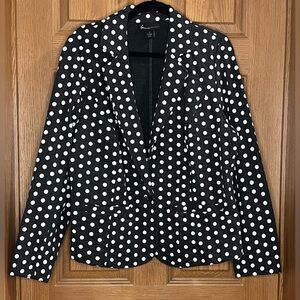 Lane Bryant Black and White Polka Dot Blazer